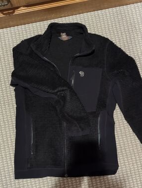 Mountain Hardwear Black Sherpa Jacket with Orange Logo